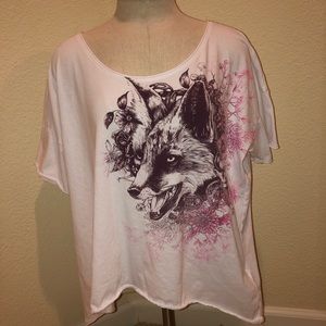 FOX shirt with a fox surrounded by flowers
